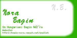 nora bagin business card